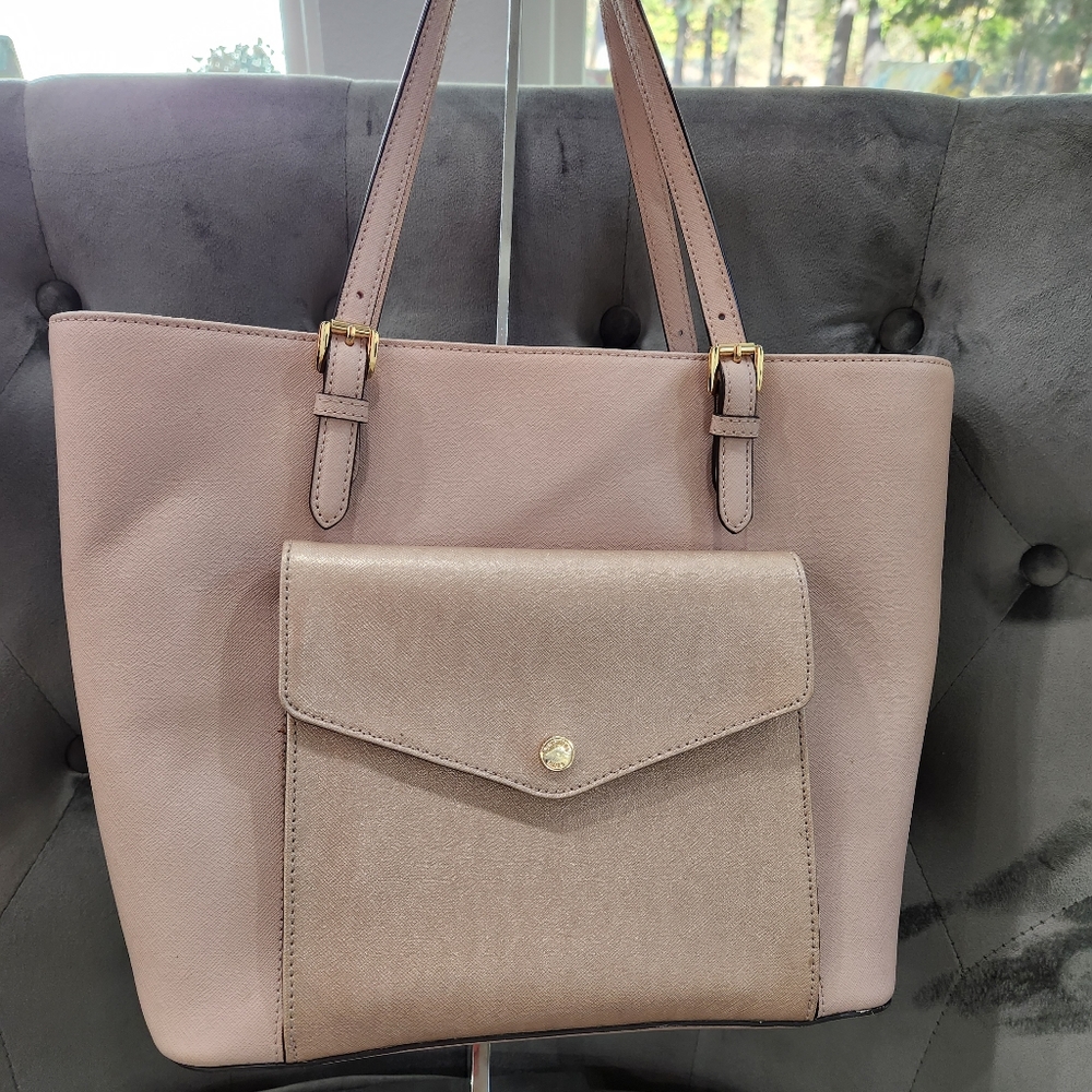 Michael Kors Rose Gold Jet Set Pocket Tote